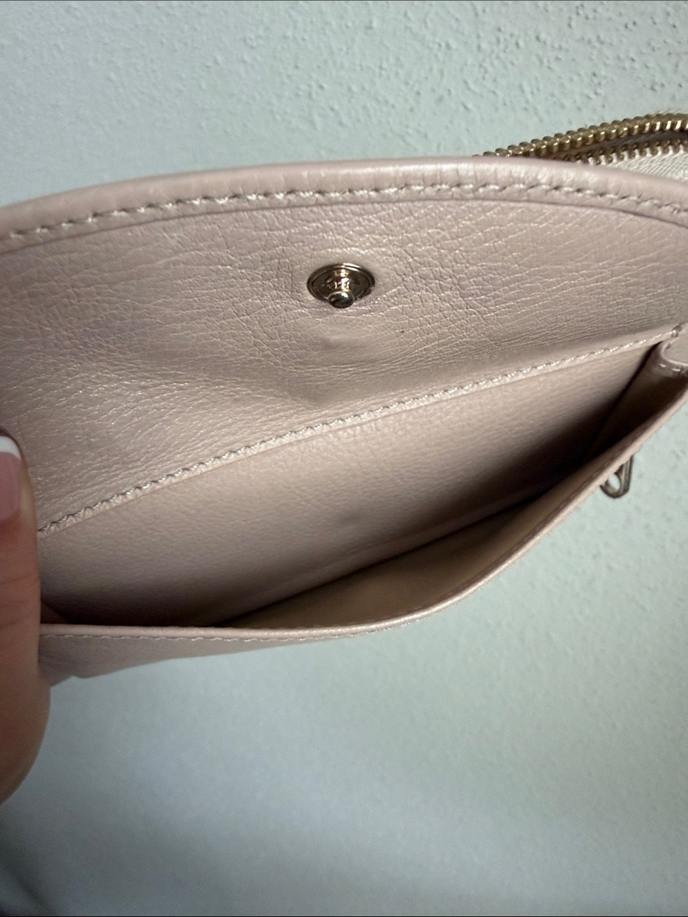 CHLOE Blush Nude Calf Leather Bow Continental Wallet Clutch - Picture 8 of 9